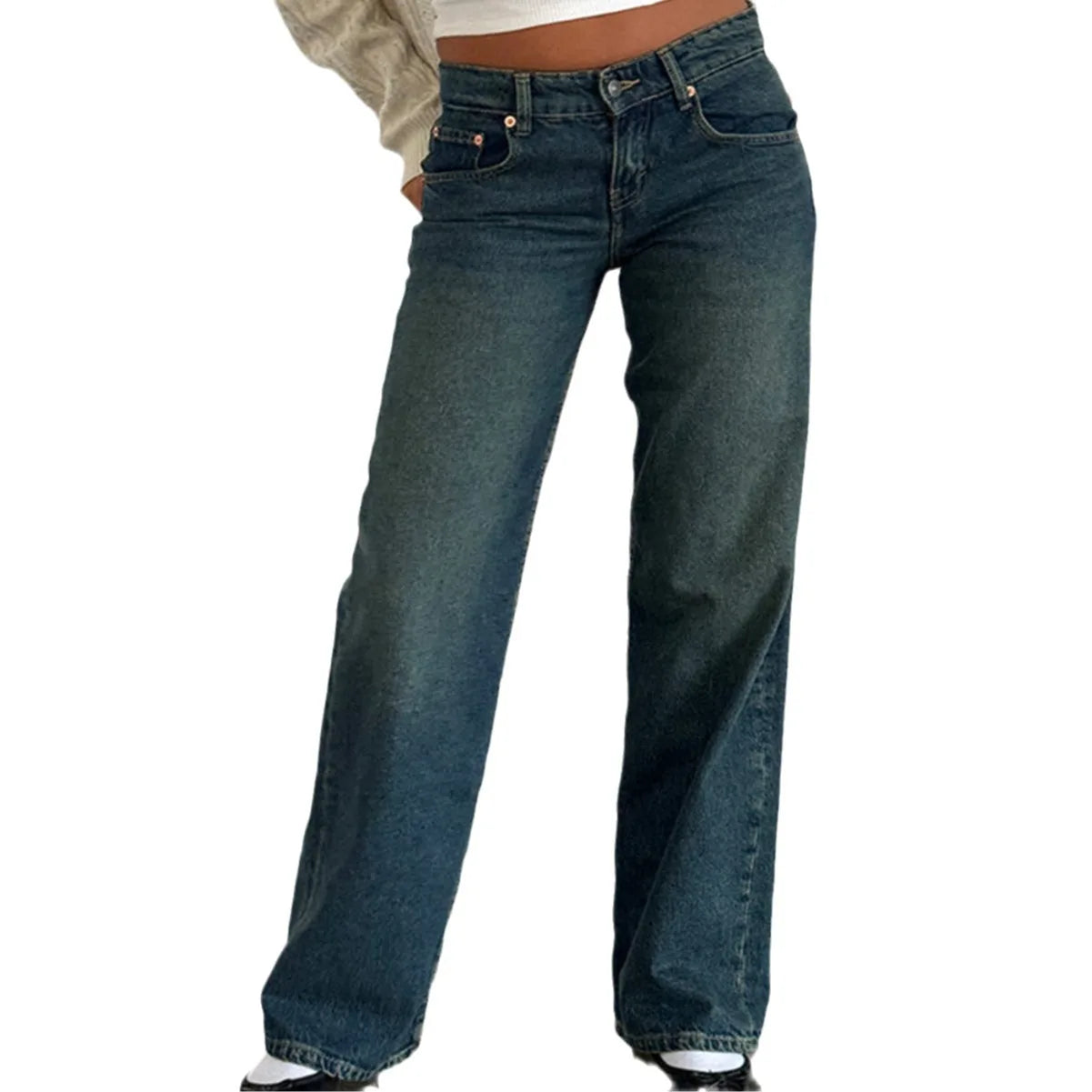 ג׳ינס ישר גזרה נמוכה דגם Juliette