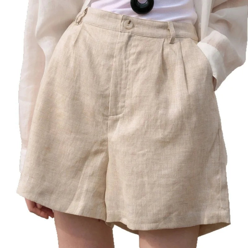 מכנסיים קצרים פשתן רטרו דגם Alina